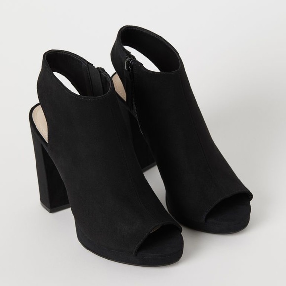 H&M Shoes - H&M peep toe zip up open ankle booties
